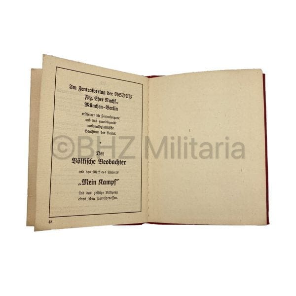 NSDAP Membership Booklet