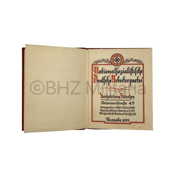 NSDAP Membership Booklet