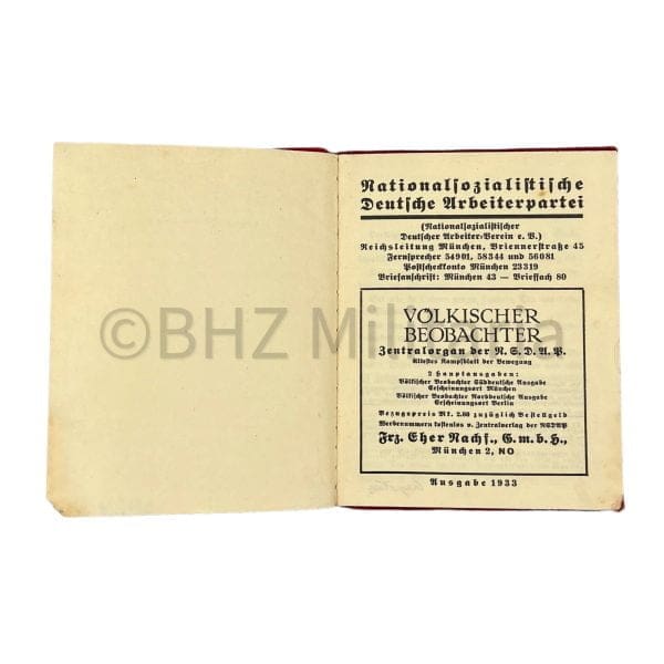 NSDAP Mitgliedsbuch 1932 - SA Mann