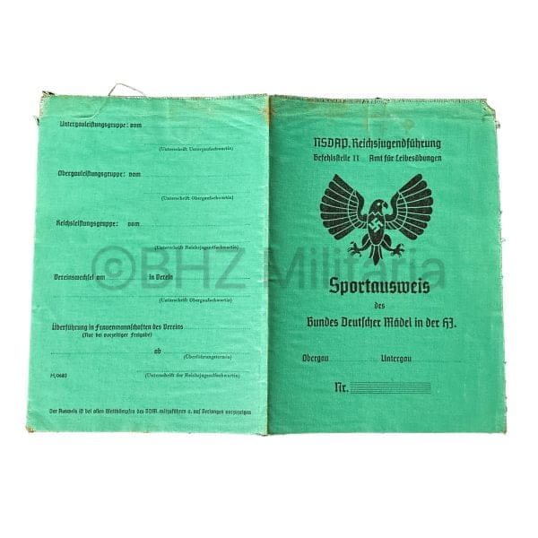 Sportausweis des Bundes Deutscher Mädel in der HJ