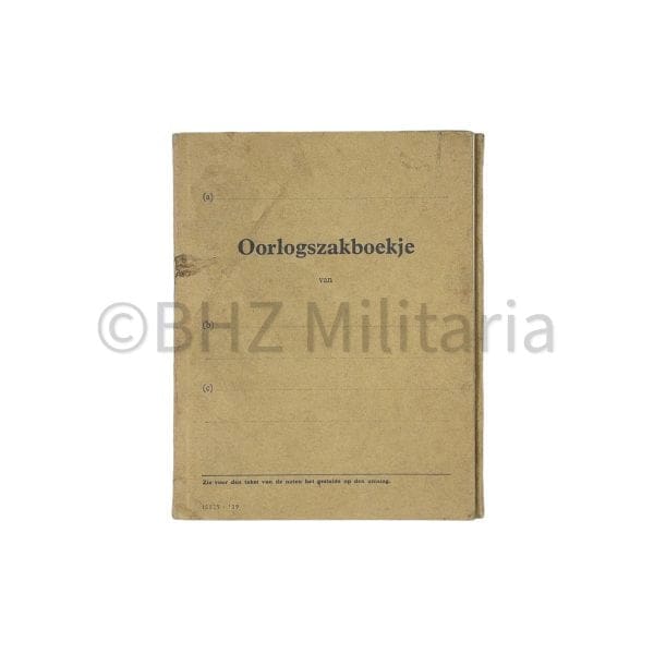 Oorlogszakboekje (niet ingevuld) 10829-'39