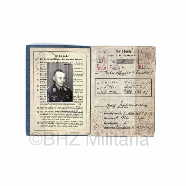 Luftwaffe Soldbuch Oberleutnant FLAK