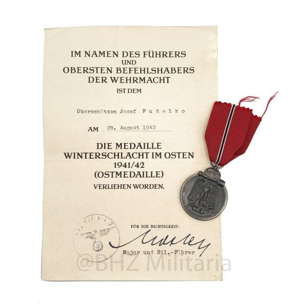 Medaille Winterschlacht im Osten met Oorkonde
