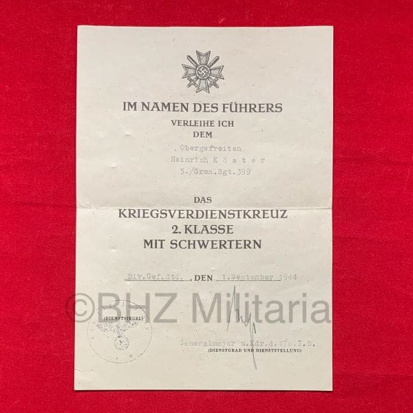 Kriegsverdienstkreuz 2. klasse mit Schwertern"74"