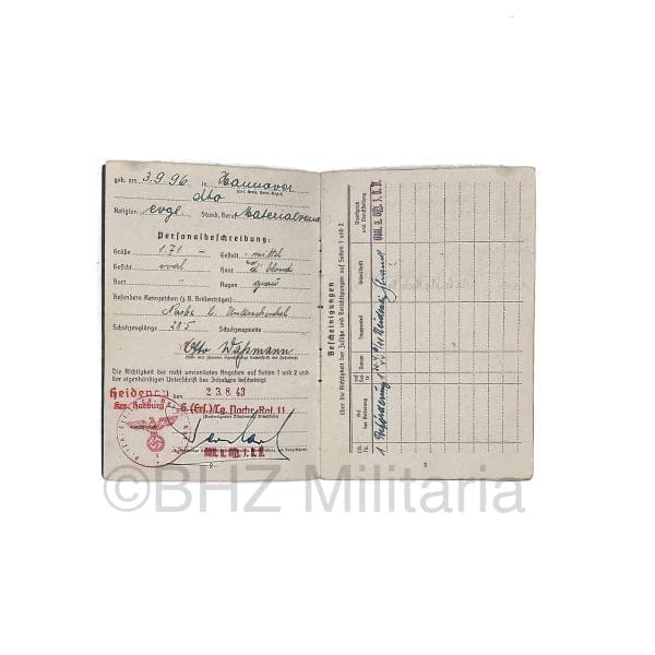 Soldbuch Luftwaffe Feldwebel Luftgau Nachrichten Regiment 11