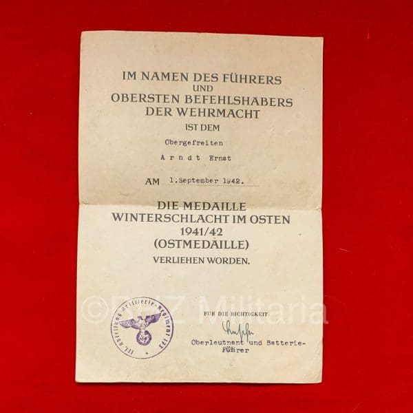 ostmedaille document