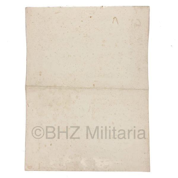 Besitzurkunde Dienstauszeichnung der NSDAP in Bronze
