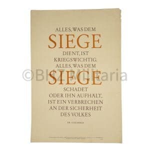 Wochenspruch der NSDAP 13. September 1942 - Dr Goebbels