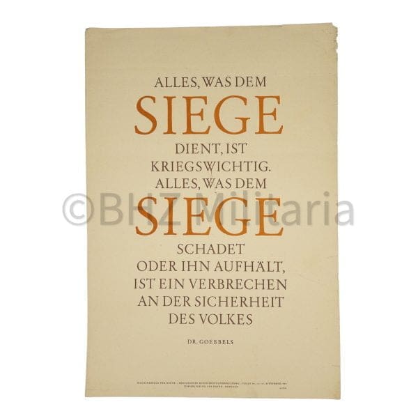 Wochenspruch der NSDAP 13. September 1942 - Dr Goebbels