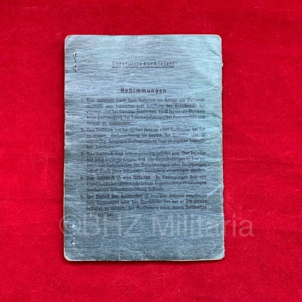 Luftwaffe Soldbuch Flieger-Stabsingenieur