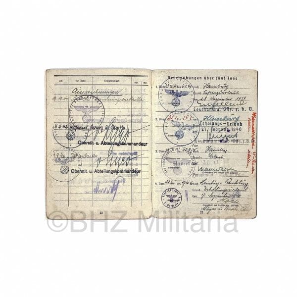 Luftwaffe Soldbuch Oberleutnant FLAK