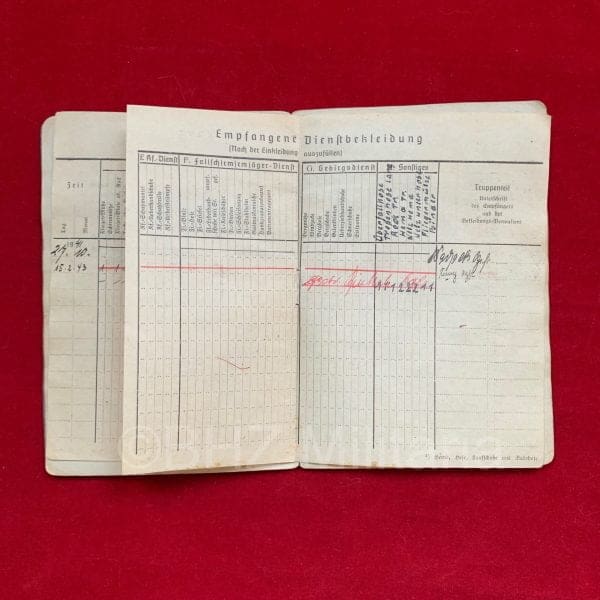 Luftwaffe Soldbuch Flieger-Stabsingenieur