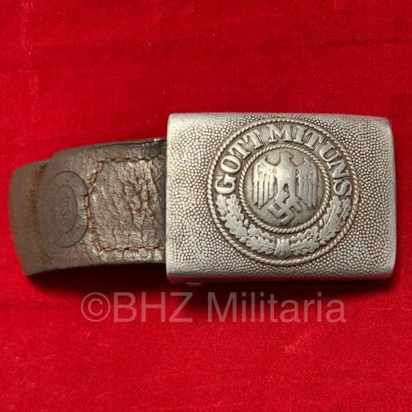 Aluminium Wehrmacht Koppelslot met leertje J. Deutschbein Euskirchen 1938