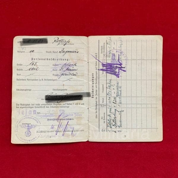 Luftwaffe Soldbuch Flieger-Stabsingenieur