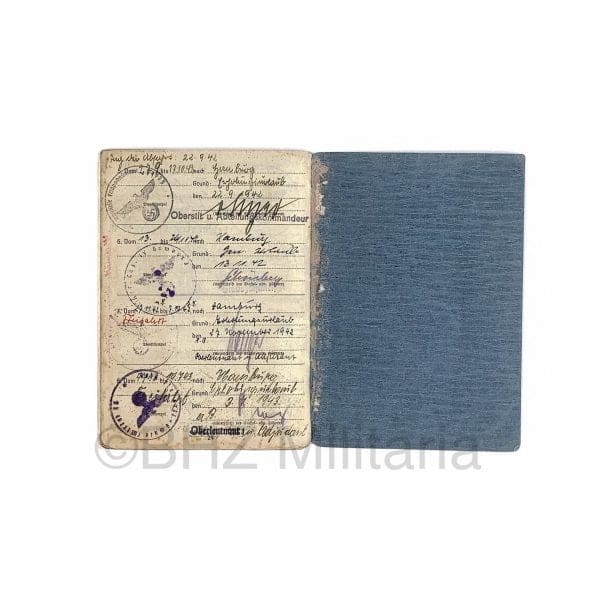 Luftwaffe Soldbuch Oberleutnant FLAK