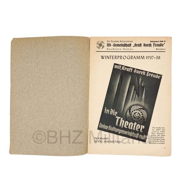 Kraft durch Freude (KdF) – Heft 10 – Oktober 1937 – Gau Hessen-Nassau