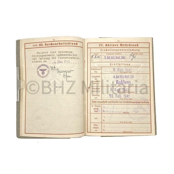 Wehrpass Obergefreiter - Monte Casino - Bastogne