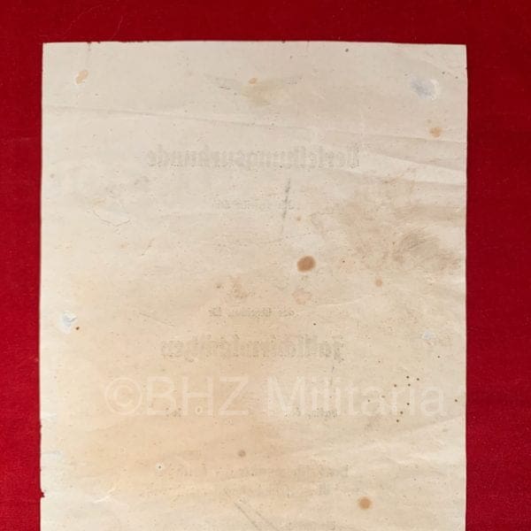 Certificaat Fallschirmschützen Gustav Kastner-Kirdorf