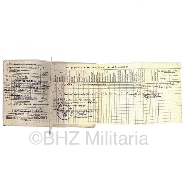 Luftwaffe Soldbuch Oberleutnant FLAK