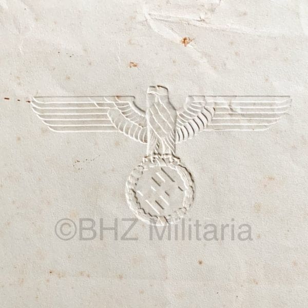 Besitzurkunde Dienstauszeichnung der NSDAP in Bronze