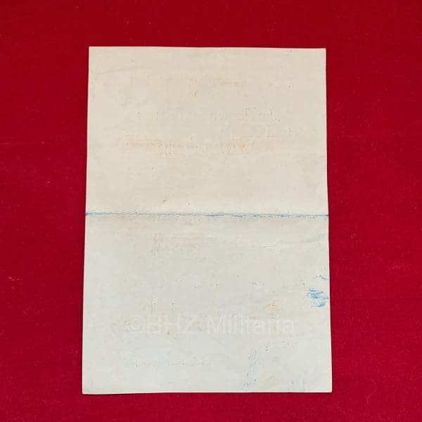 EK2 Document Führer Flak Abteilung & Fallschirm Panzerkorps Hermann Göring