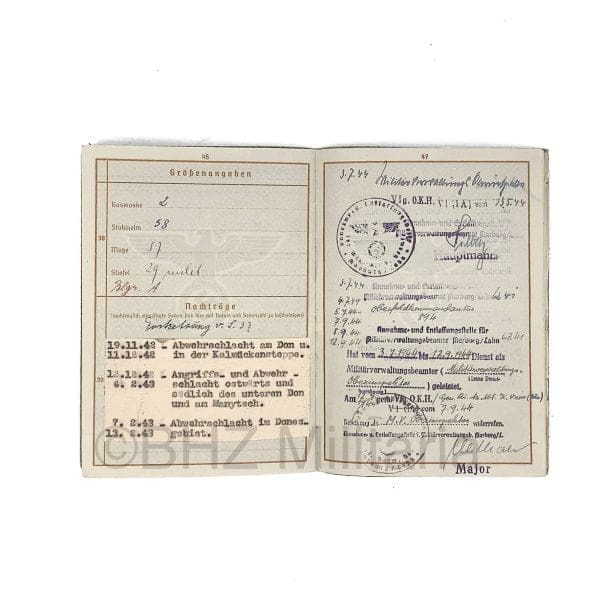Wehrpass Reserve Offizier Bewerber