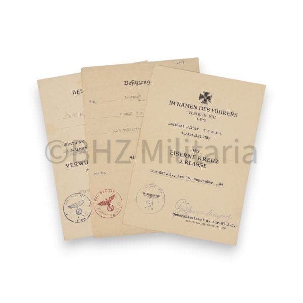 Documenten set IJzeren Kruis 2e Klasse