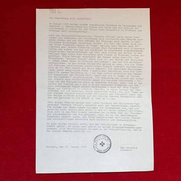 EK2 Document Führer Flak Abteilung & Fallschirm Panzerkorps Hermann Göring