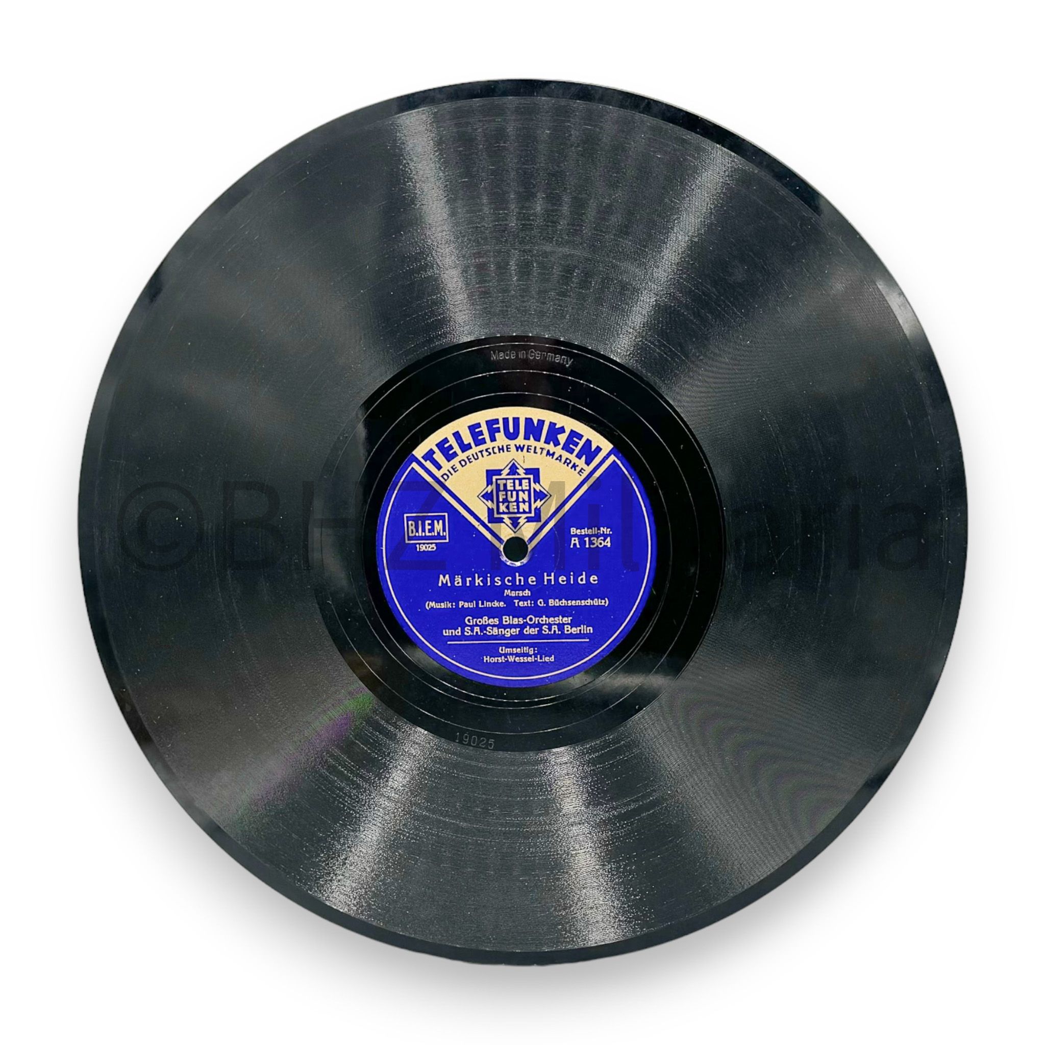 78 rpm record Sturm 33 and SA Sänger SA Berlin - BHZ Militaria