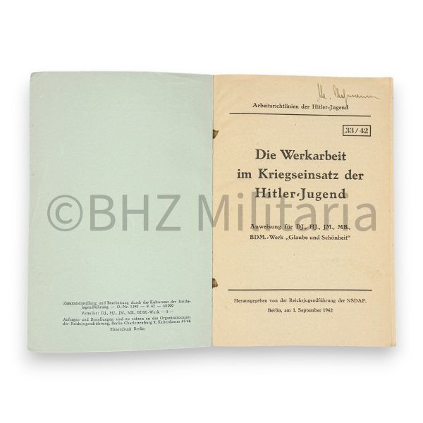 die werkarbeit im kriegseinsatz der hitler jugend 33/42