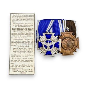 nsdap dienstauszeichnung ordenschnalle 10 & 15 jaar