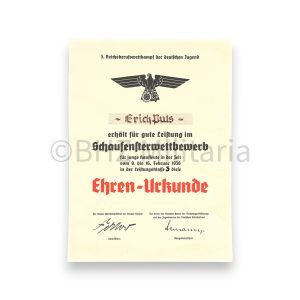 ehren urkunde reichsberufswettkampf der deutschen jugend 1936
