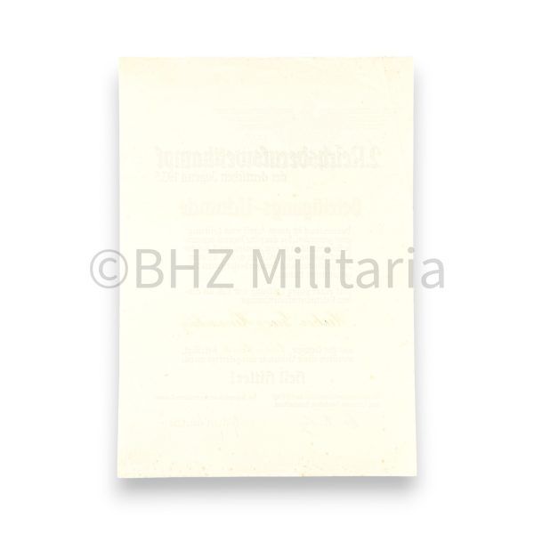 beteiligungs urkunde 2. reichsberufswettkampf der deutschen jugend 1935