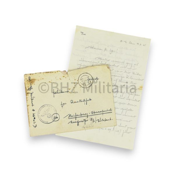 besitzzeugnis 2e stufe panzerkampfabzeichen silber met foto's en brief 5