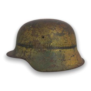 m42 lw felddivision 2 kleuren camo helm et66 met band & gaas afdruk