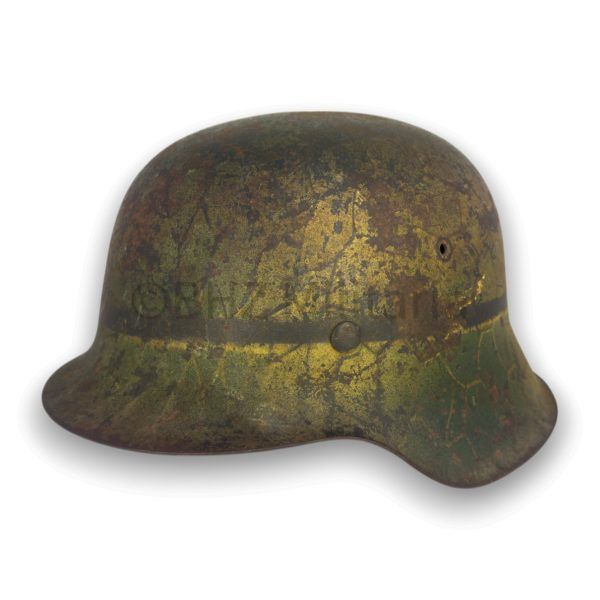 m42 lw felddivision 2 kleuren camo helm et66 met band & gaas afdruk