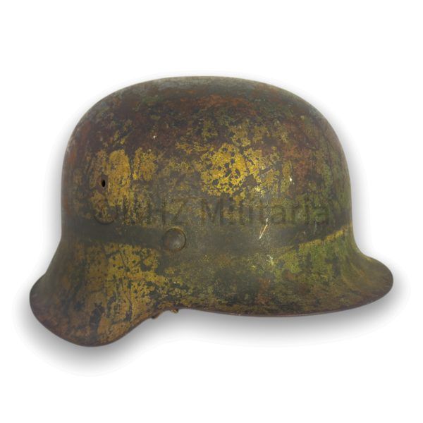 m42 lw felddivision 2 kleuren camo helm et66 met band & gaas afdruk