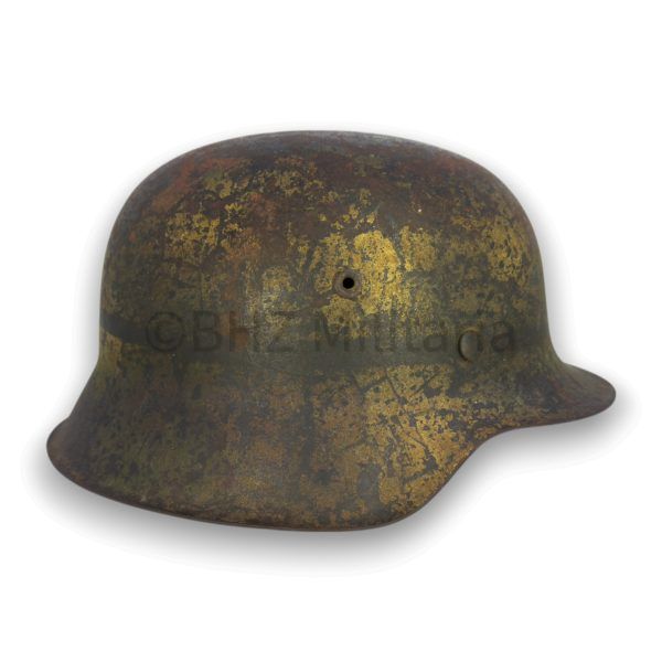 m42 lw felddivision 2 kleuren camo helm et66 met band & gaas afdruk