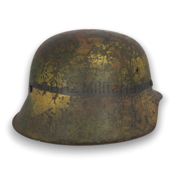 m42 lw felddivision 2 kleuren camo helm et66 met band & gaas afdruk