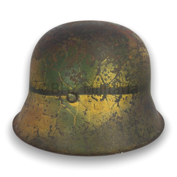 m42 lw felddivision 2 kleuren camo helm et66 met band & gaas afdruk