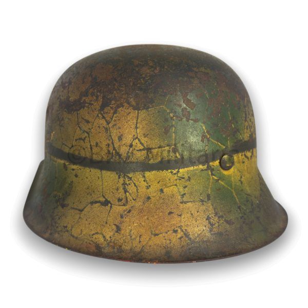 m42 lw felddivision 2 kleuren camo helm et66 met band & gaas afdruk
