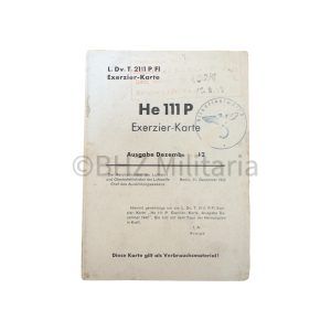 l.dv. t 2111 p/fl exerzier karte he 111 ausgabe dezember 1942 (zeldzaam)