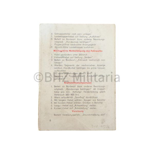 l.dv. t 2111 p/fl exerzier karte he 111 ausgabe dezember 1942 (zeldzaam)