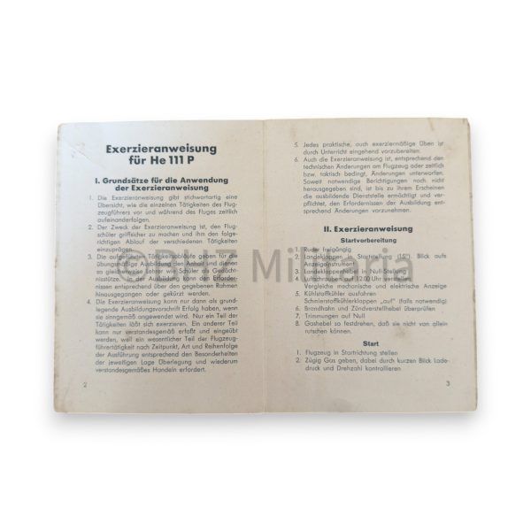 l.dv. t 2111 p/fl exerzier karte he 111 ausgabe dezember 1942 (zeldzaam)