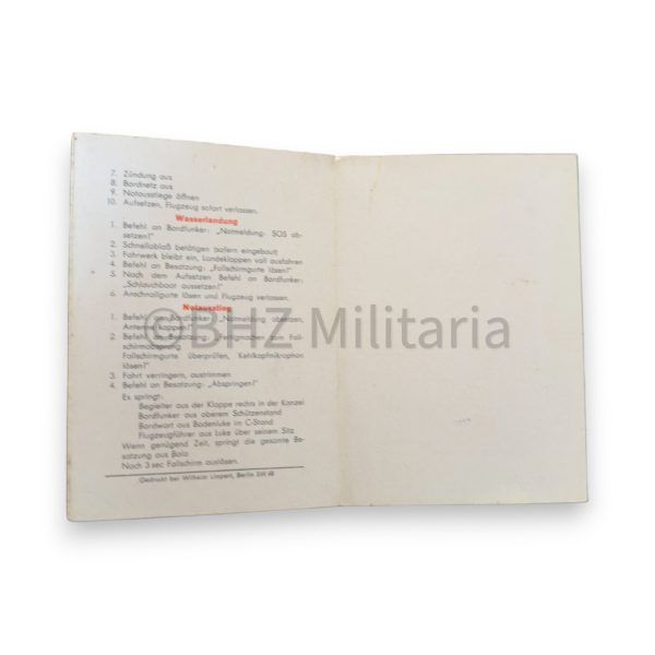 l.dv. t 2111 p/fl exerzier karte he 111 ausgabe dezember 1942 (zeldzaam)