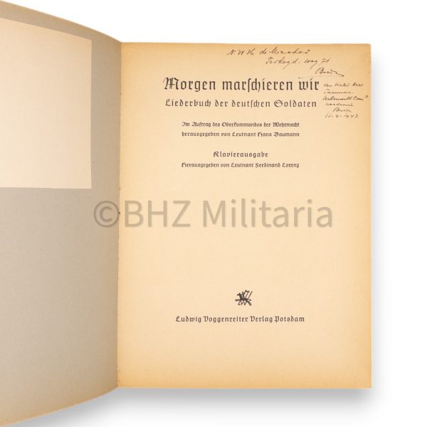morgen marschieren wir liederbuch der deutschen soldaten klavierausgabe