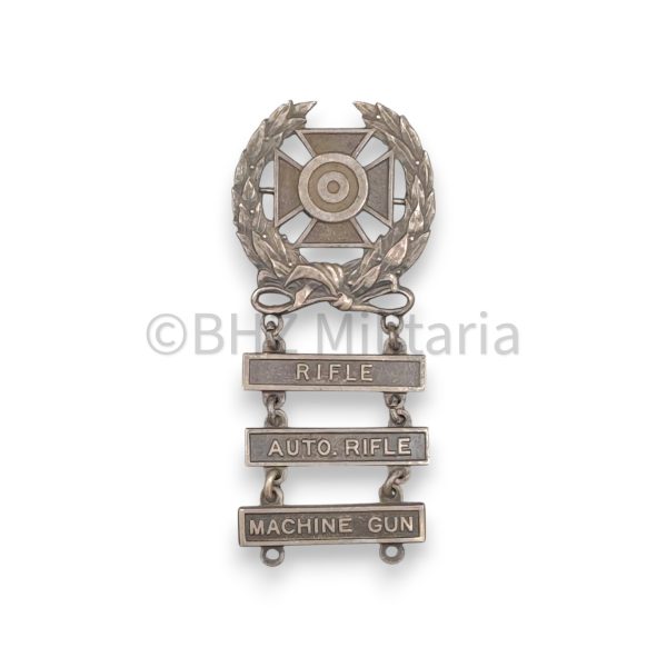 us army expert marksmanship badge rifle, aut.rifle, machine gun – sterling
