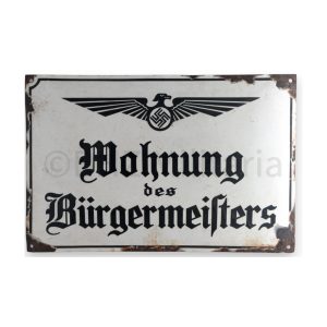 emaille bord wohnung des bürgermeisters