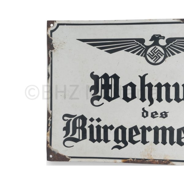 emaille bord wohnung des bürgermeisters