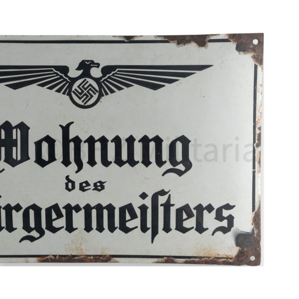 emaille bord wohnung des bürgermeisters